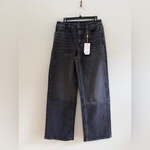 QUINCE Stretch Relaxed Straight Leg Jeans Size 30 Faded Black